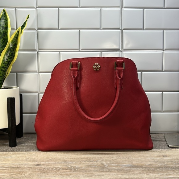 Tory Burch red Robinson satchel bag - Picture 1 of 10